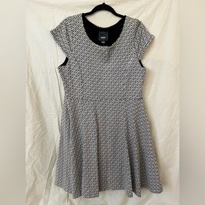 Anthropologie, Maeve, fit and flare dress, black and white, Size XL